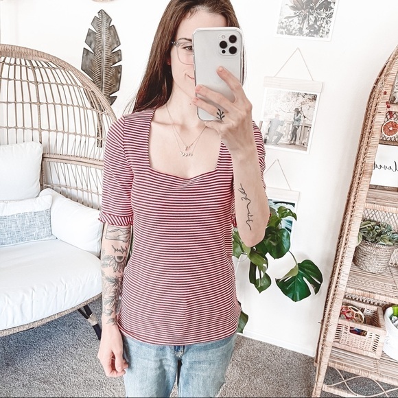 The Fifth Label Red And White Striped Tee - Picture 3 of 6